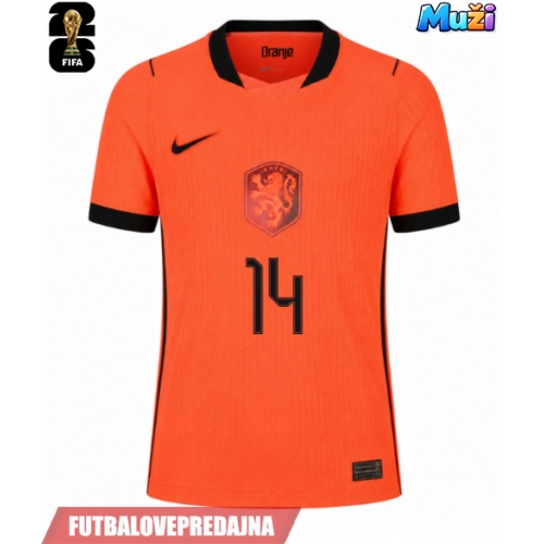 Lacne Muži Futbalové dres Holandsko Tijjani Reijnders #14 MS 2026 Krátky Rukáv - Domáci